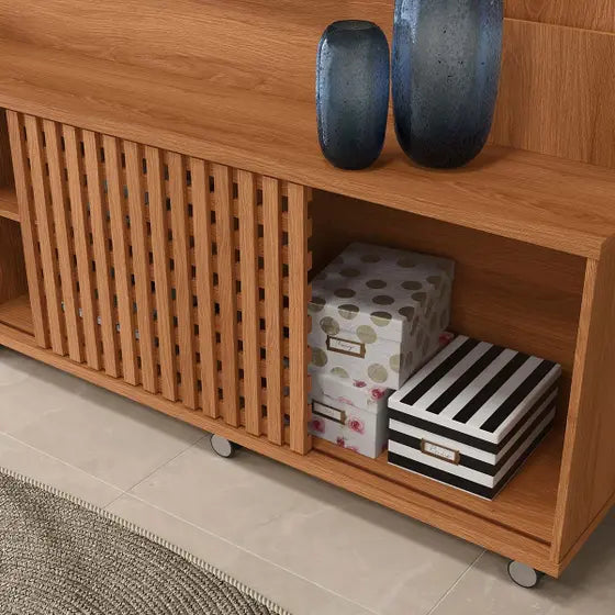 Home para TV até 70 Polegadas 1 Porta Correr 2 Gavetas Rodízio Brise Lukaliam
