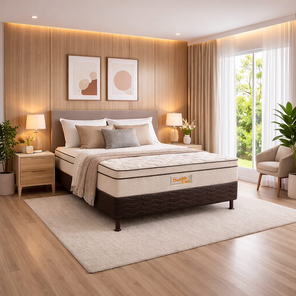 Cama Box Casal conjugada New Double Flex Reconflex - CINZA