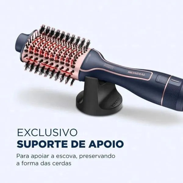 Escova Secadora Infrared ES-01-IR 1200W Cerdas Duplas  Mondial - AZUL/GOLDEN ROSE