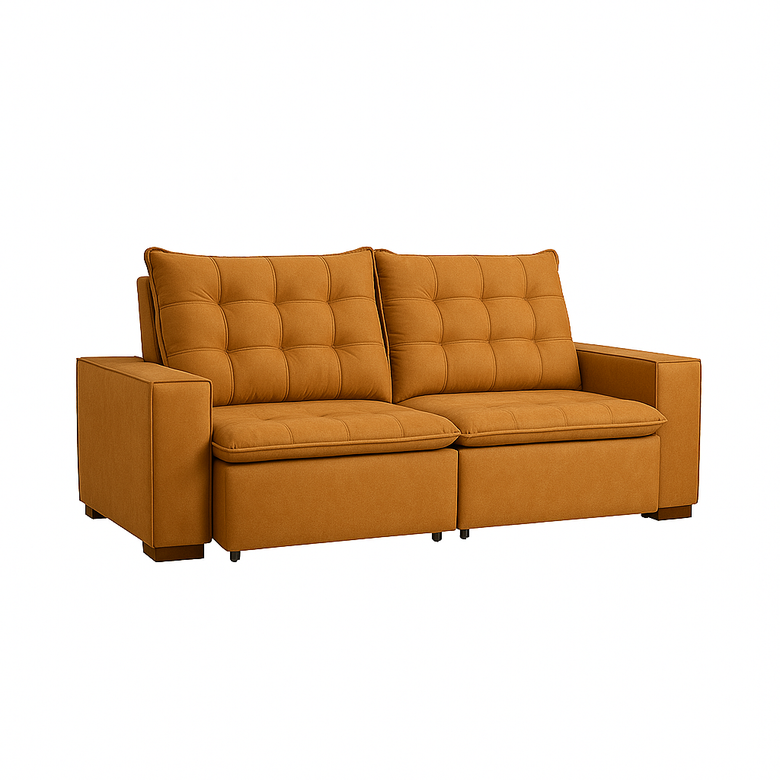 Sofá Retrátil e Reclinável 3 Lugares Chicago Veludo  Marquês Estofados