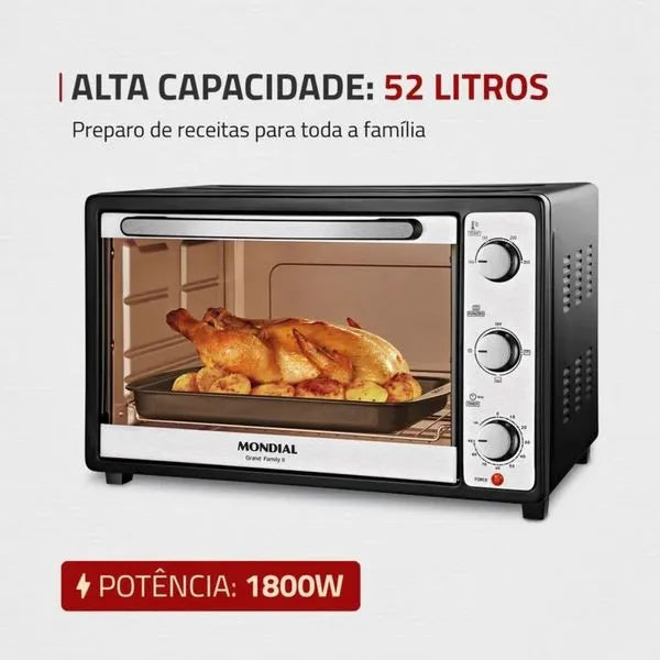 Forno Elétrico de Bancada com Timer FR52 -  Mondial - PRETO