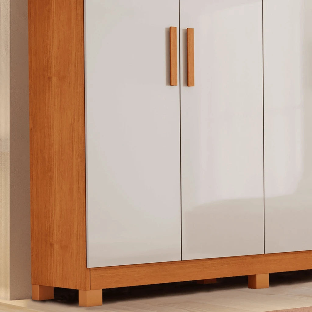 Guarda-Roupa Solteiro 4 Portas 2 Gavetas MDF Nina Bianchi