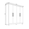Guarda-Roupa Solteiro 4 Portas 2 Gavetas MDF Nina Bianchi