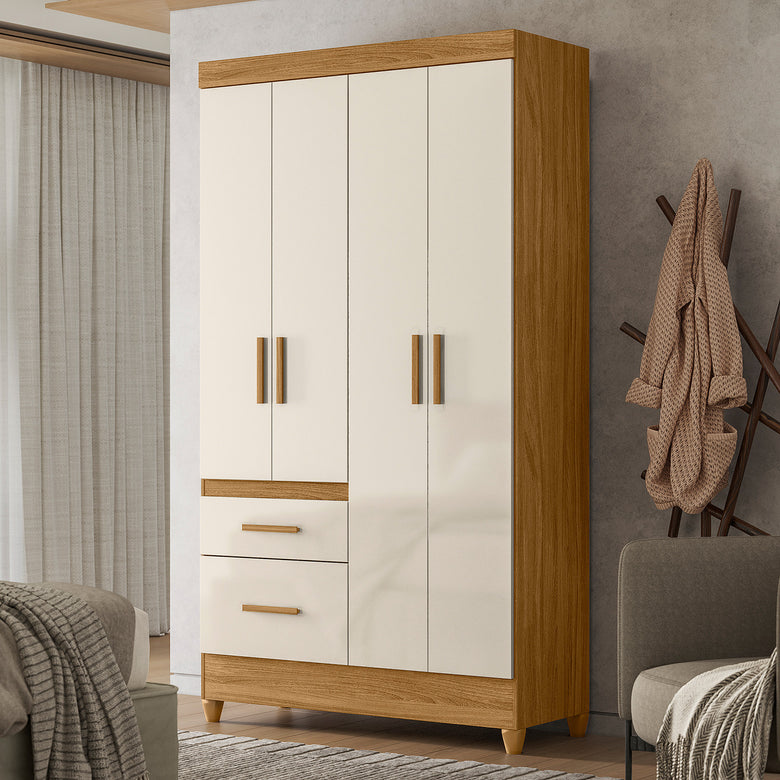 Guarda-Roupa Solteiro 4 Portas 2 Gavetas Madri Moval