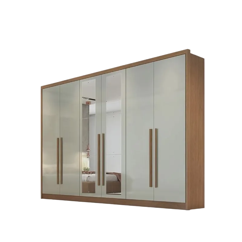 Guarda-Roupa Casal Robust com Espelho 6 Portas 6 Gavetas Novo Horizonte - CUMARU/FENDI