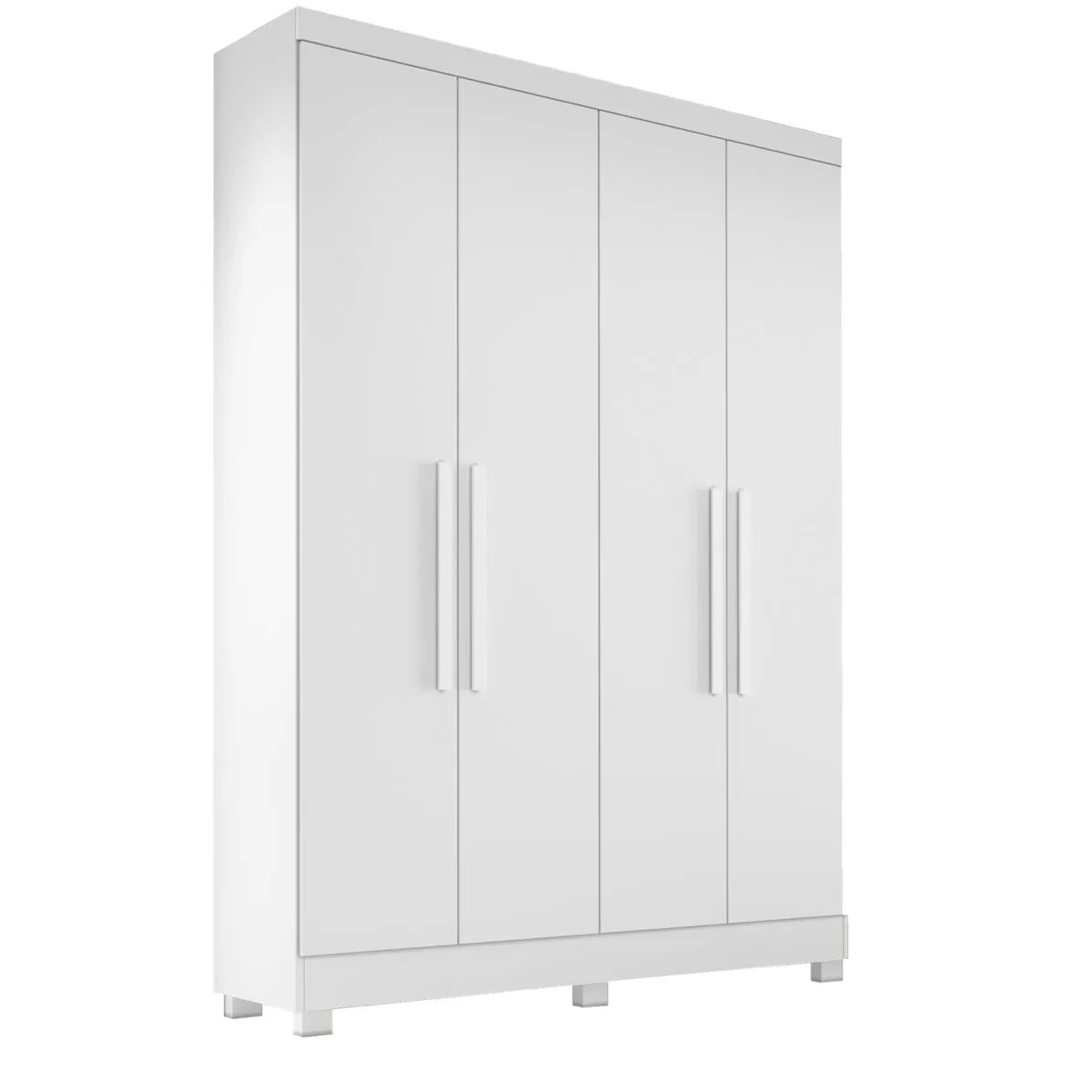 Guarda Roupa Solteiro 4 Portas 2 Gavetas Sergipe Bianchi - BRANCO