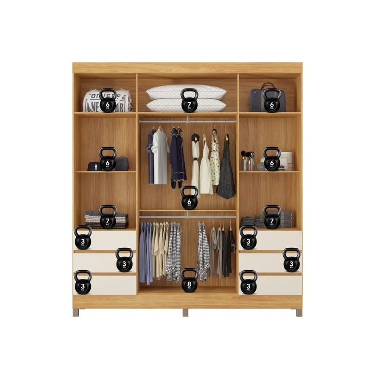 Guarda-Roupa Roma 4 Portas 6 Gavetas Com Espelho Demóbile