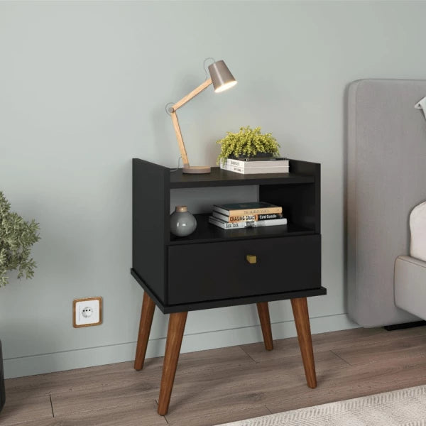 Kit 2 Unidades Mesa De Cabeceira 1 Gaveta Aroma Fiorello