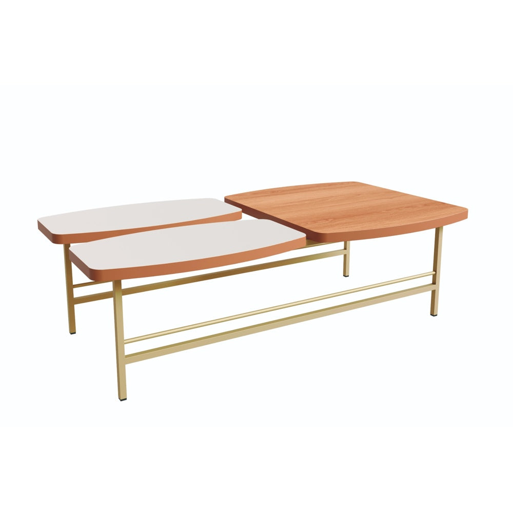 Mesa de Centro Lile 1,10m Lukaliam com Base Metálica - JEQUITIBA/OFF