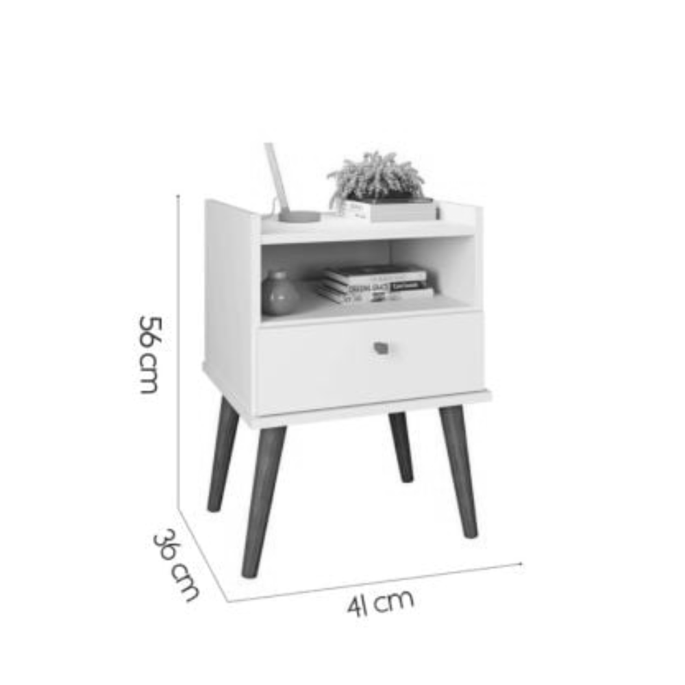 Mesa de Cabeceira 1 Gaveta Aroma Fiorello