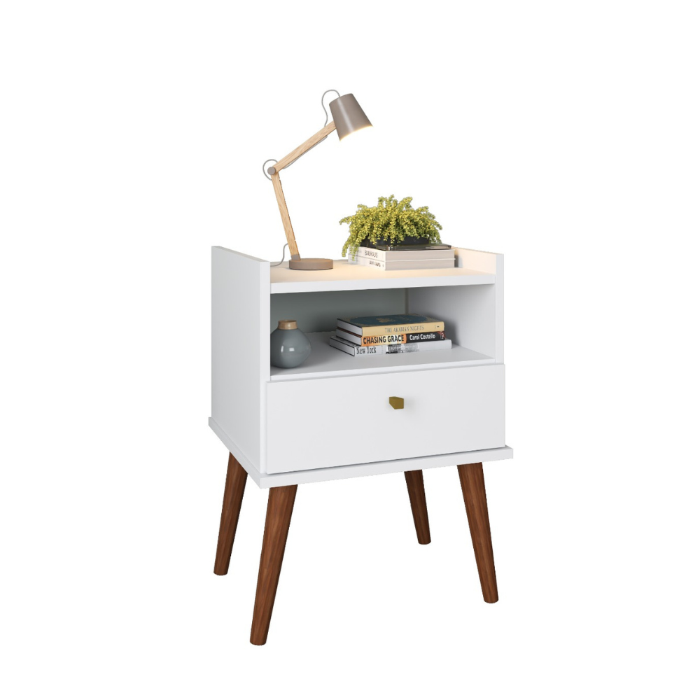 Mesa de Cabeceira 1 Gaveta Aroma Fiorello - BRANCO