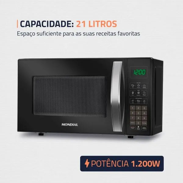 Micro-ondas Mondial 21L MO-01-21 - PRETO