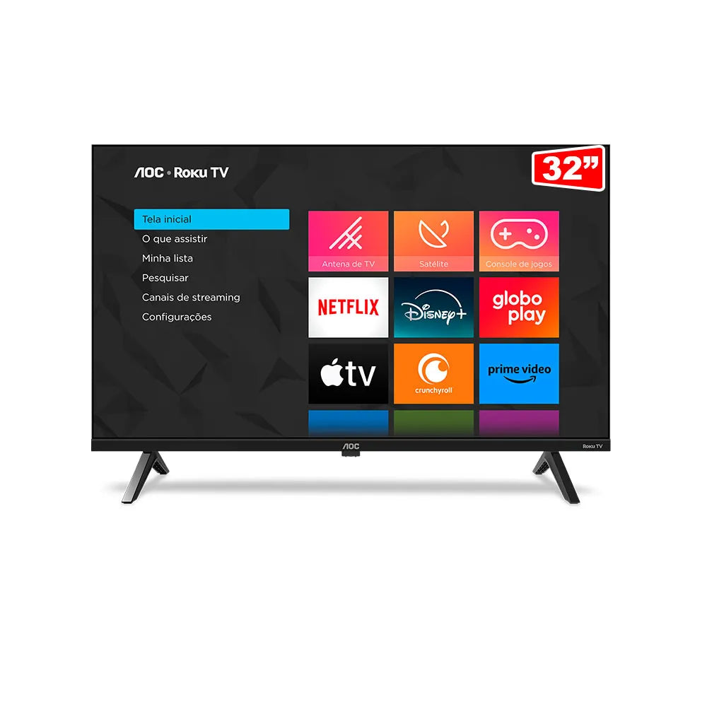 Smart Tv 32" Hd Led Hdmi 1 Usb Wifi Roku Aoc - PRETO