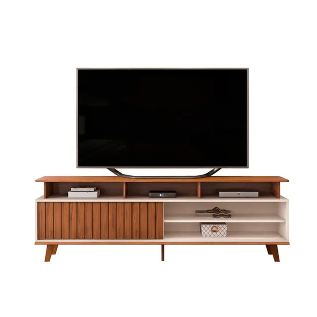 Rack para TV até 70" 1 Porta de Correr Flow DJ Móveis - FREIJO/OFF