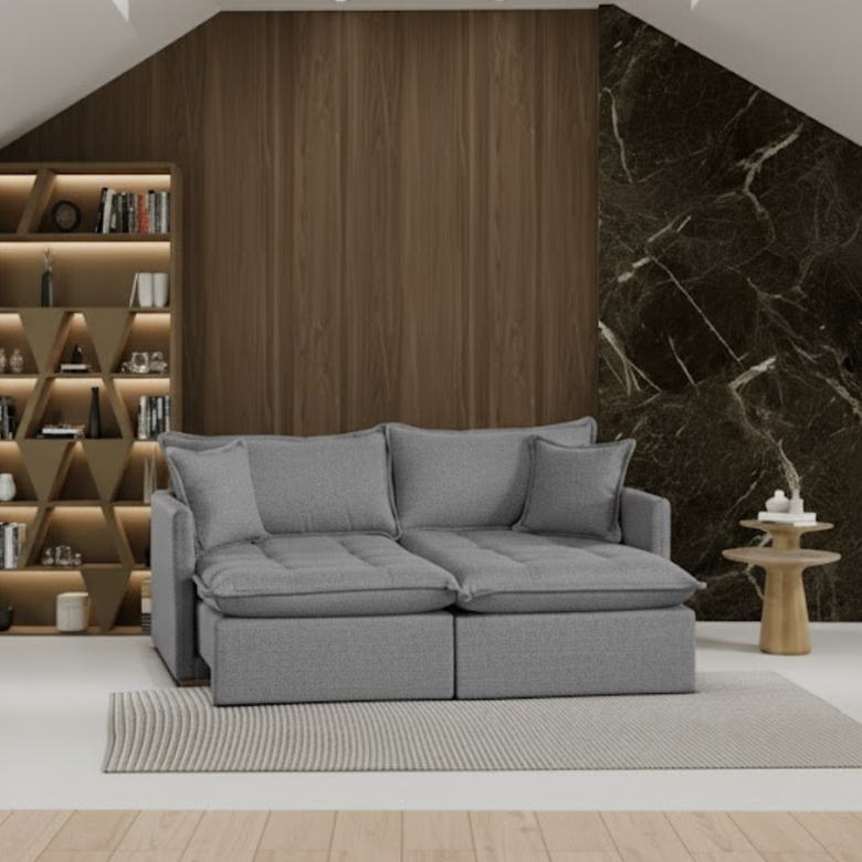 Sofá 3 Lugares Retrátil e Reclinável Eros Bacetto