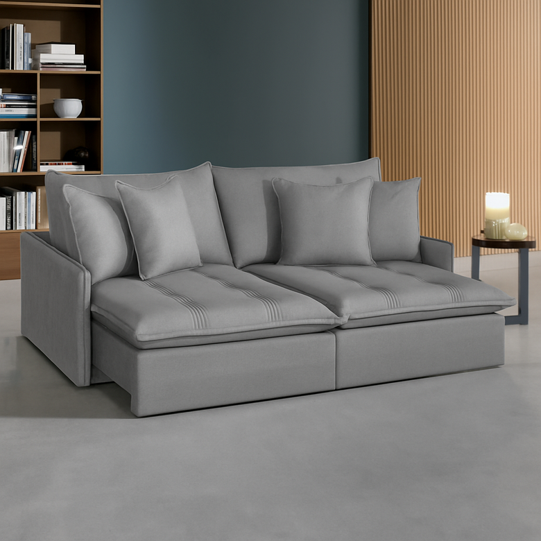 Sofá Retrátil e Reclinável 3 Lugares Málaga Fatto