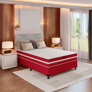 Cama Box Casal Zeus (Colchão + Base) 138x188 Molas Ensacadas Bacetto