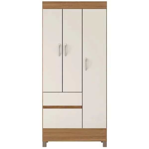 Guarda-Roupa Solteiro 3 Portas 2 Gavetas Wind Demóbile - AMENDOLA /OFF WHITE