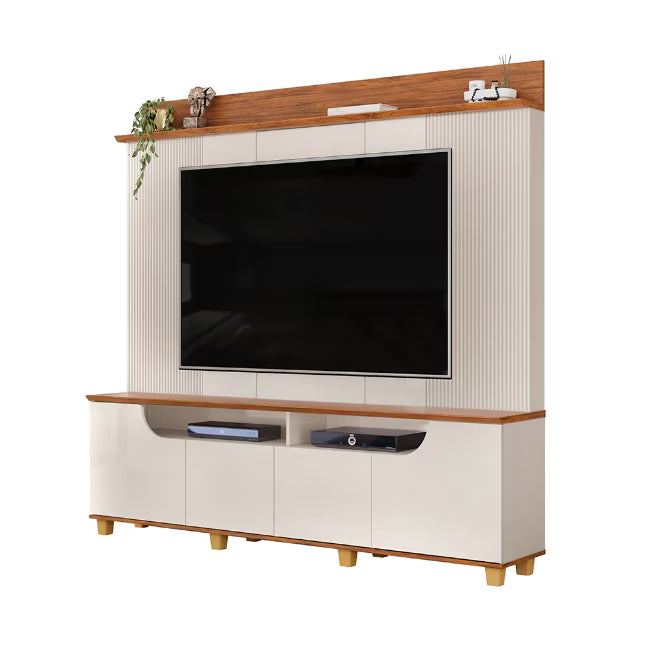 Home Para Tv de até 75" Polegadas Chanfrado Gama Dj Móveis - OFF WHITE